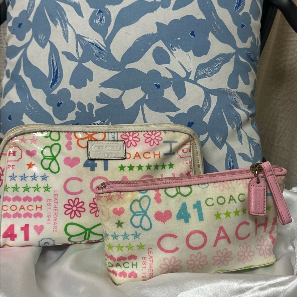Coach y2k butterfly poppy cosmetic case set